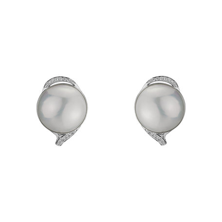 Diamond earrings with Pearl Pearly Melody