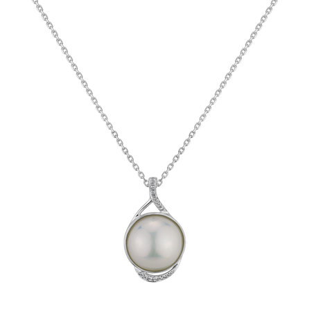 Diamond pendant with Pearl Mermaid Fantasy
