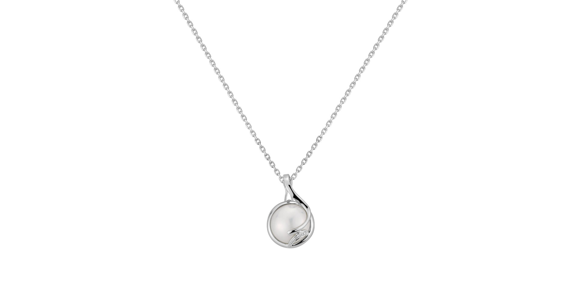 Diamond pendant with Pearl Jennifer