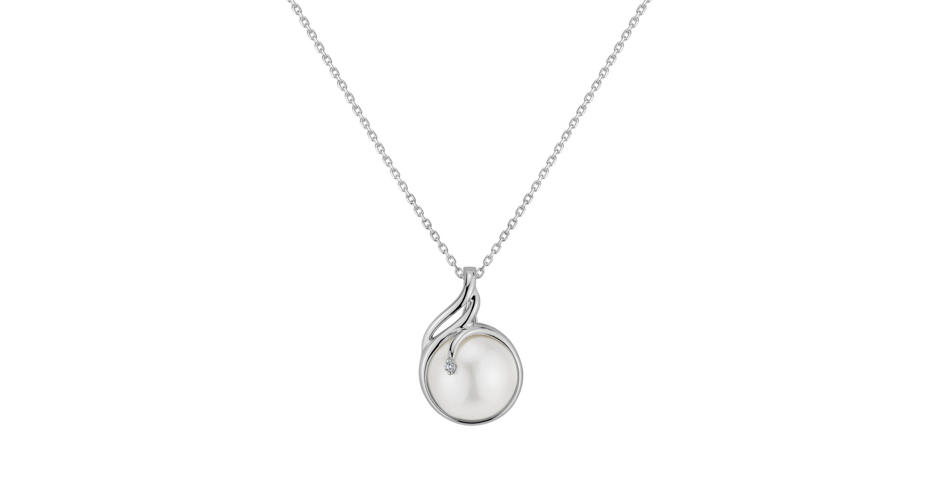 Diamond pendant with Pearl Eternal Depth