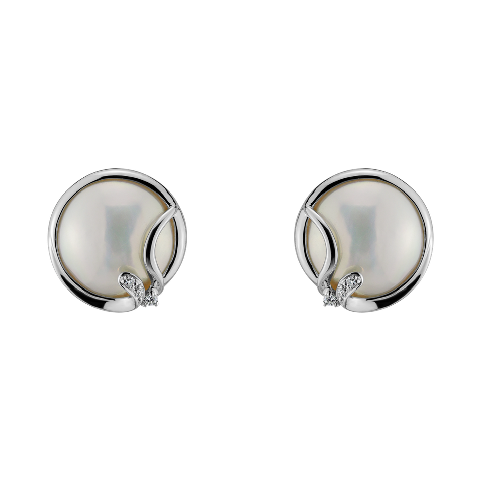 Diamond earrings with Pearl Dazzling Ocean