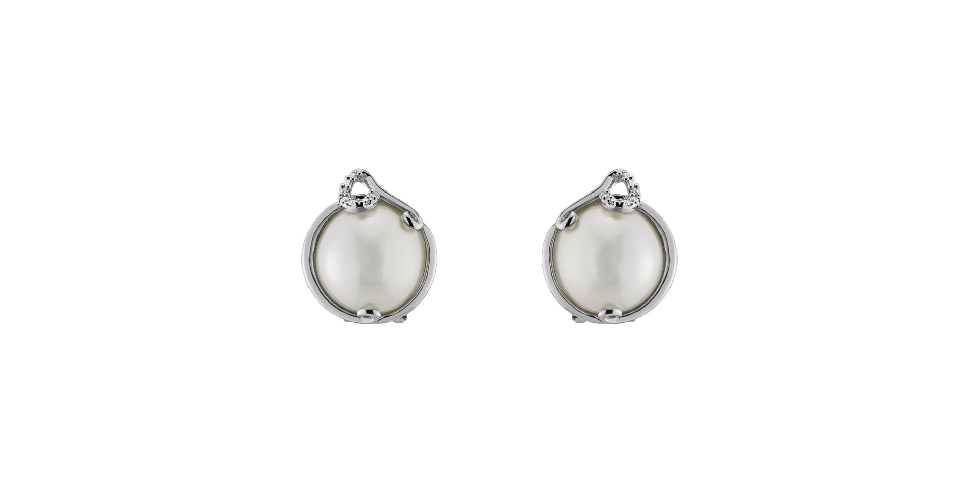 Diamond earrings with Pearl Sea of Attraction