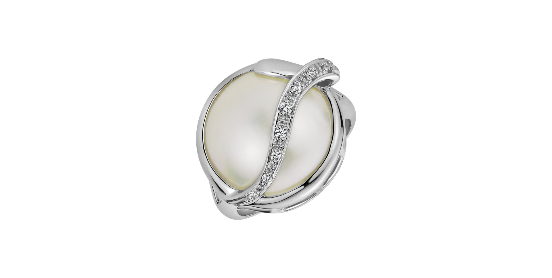 Diamond ring with Pearl Devotion of Ocean