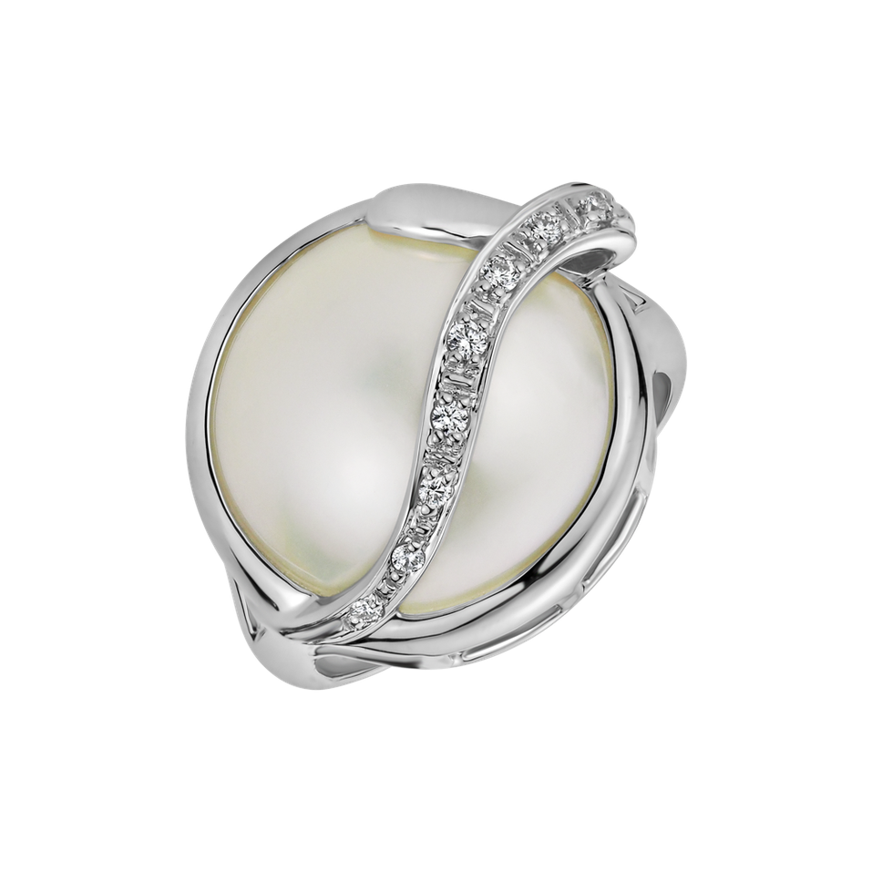 Diamond ring with Pearl Devotion of Ocean