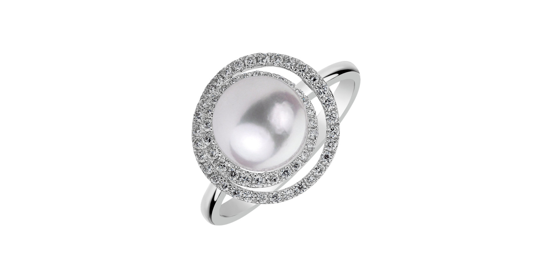 Diamond ring with Pearl Sail Away