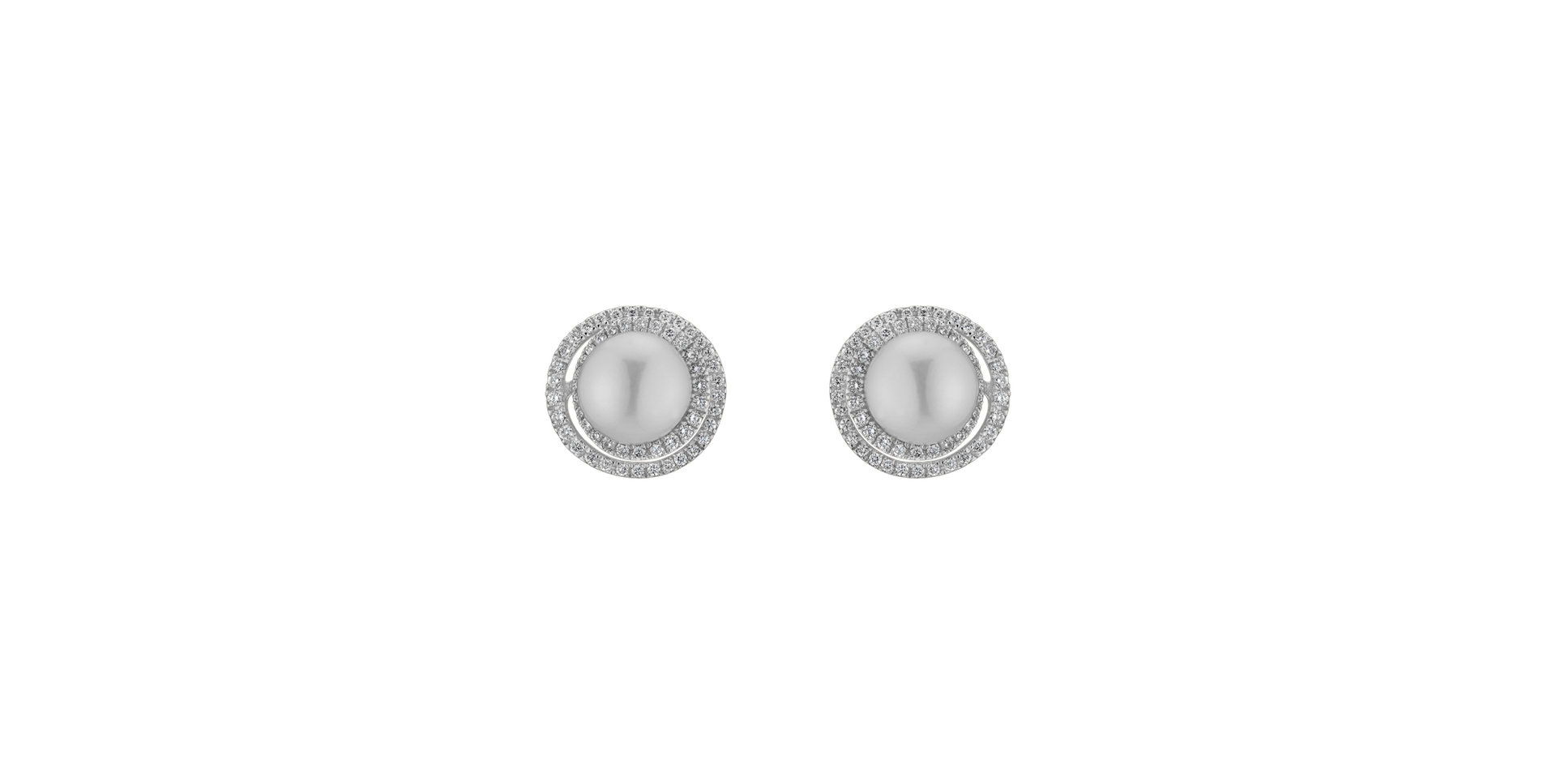 Diamond earrings with Pearl Eyes of the Ocean