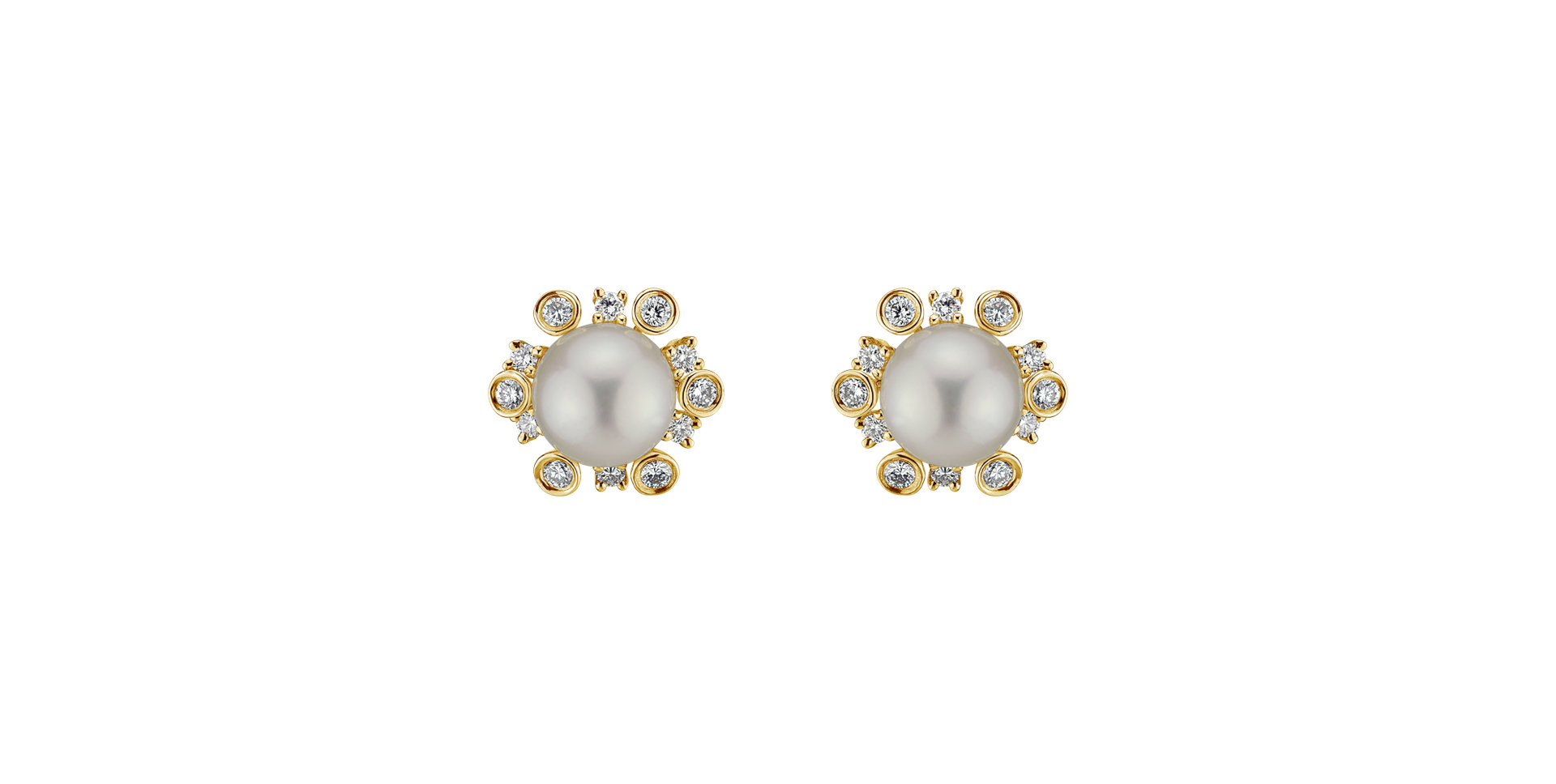 Diamond earrings with Pearl Abeiria