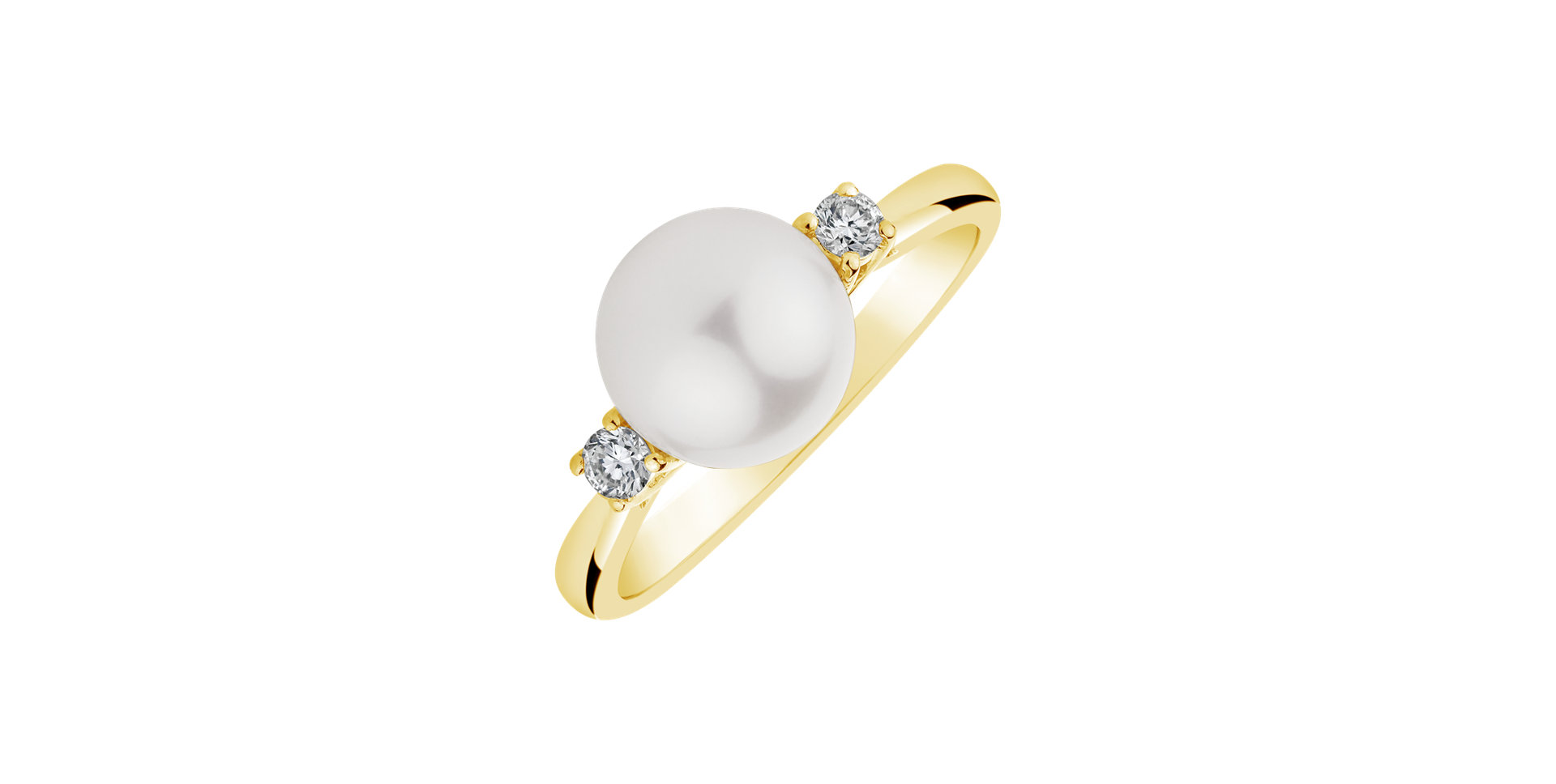 Diamond ring with Pearl Golden Treasure