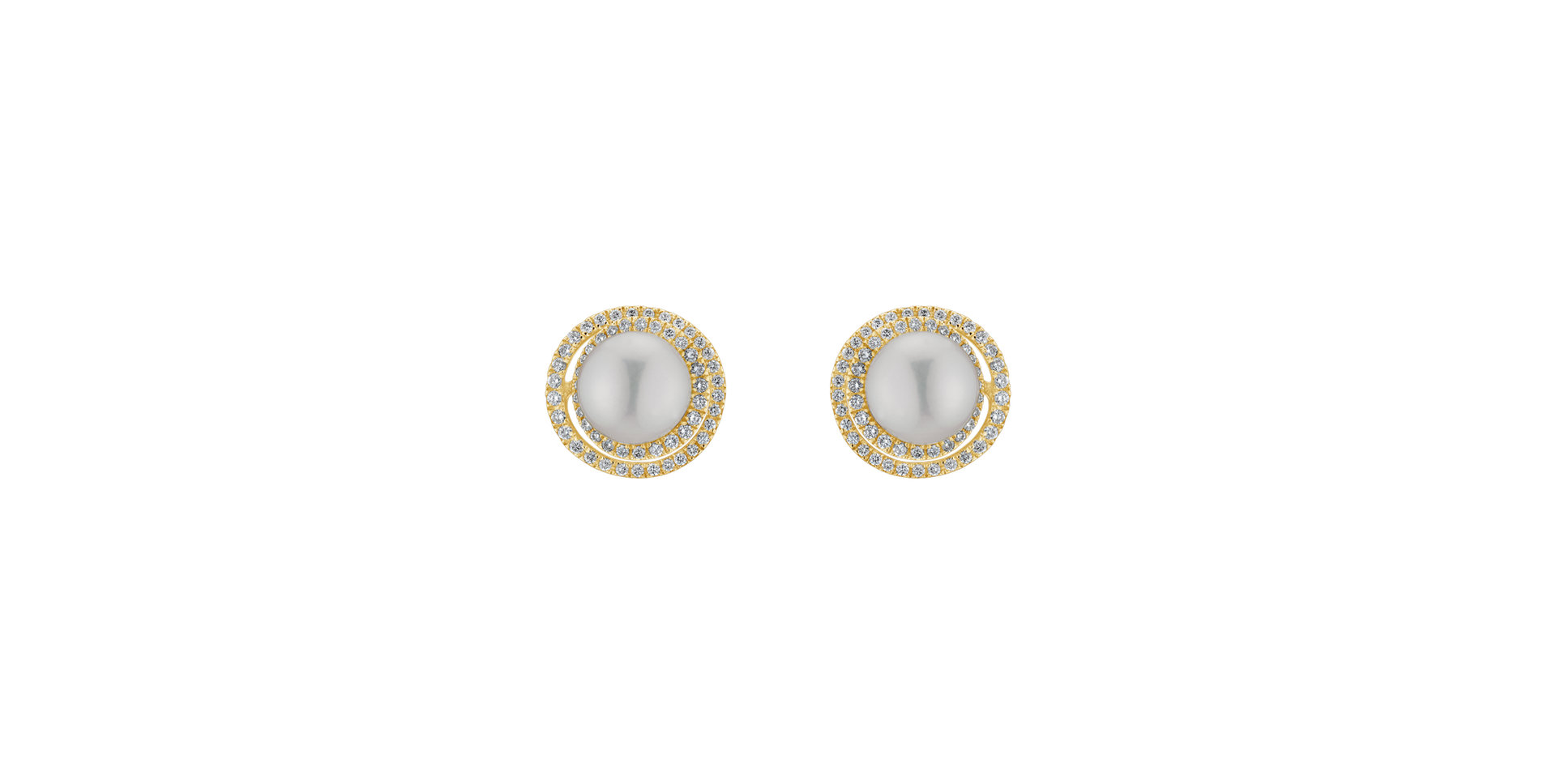 Diamond earrings with Pearl Eyes of the Ocean