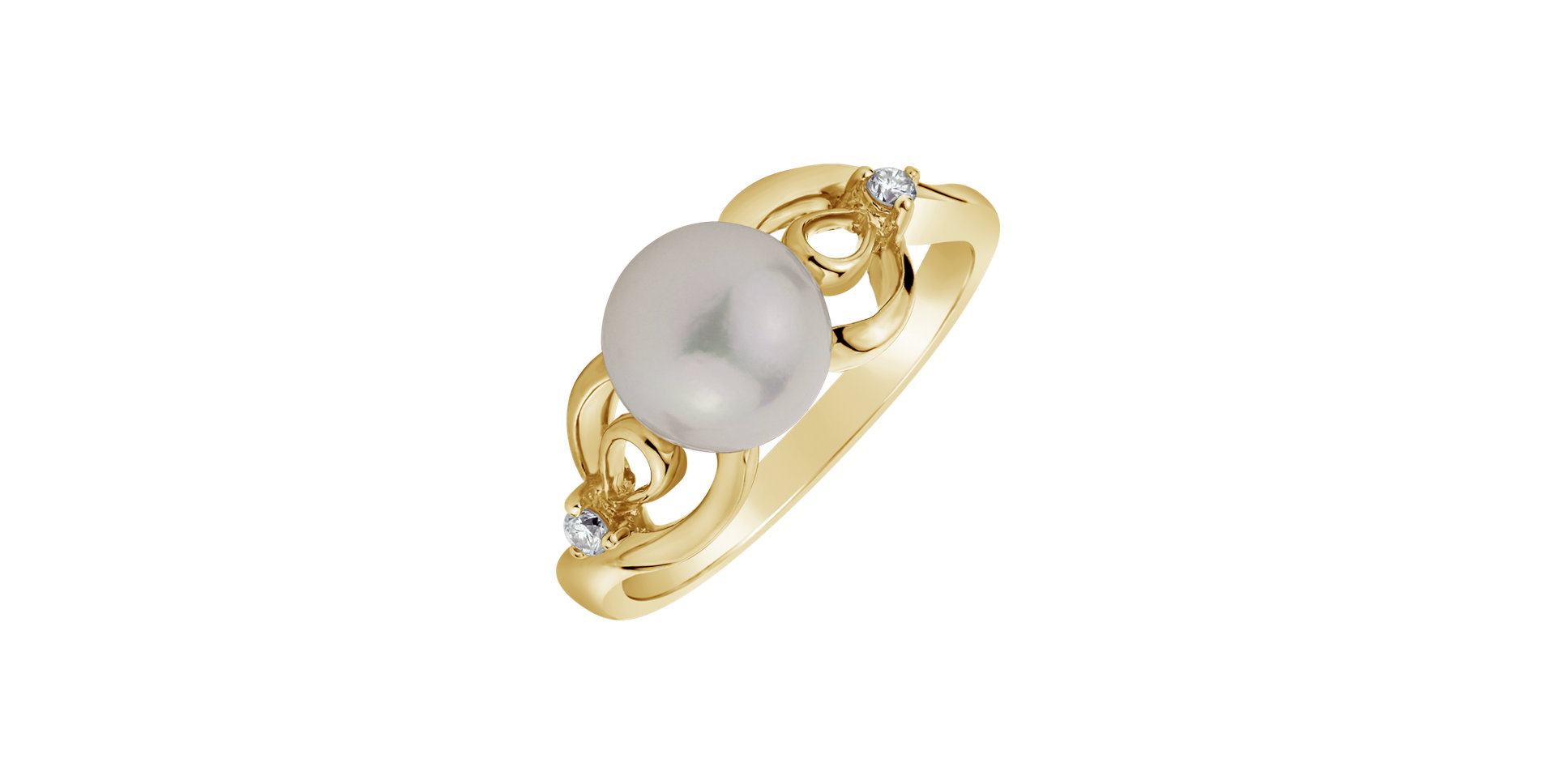 Diamond ring with Pearl Caribbean Romance