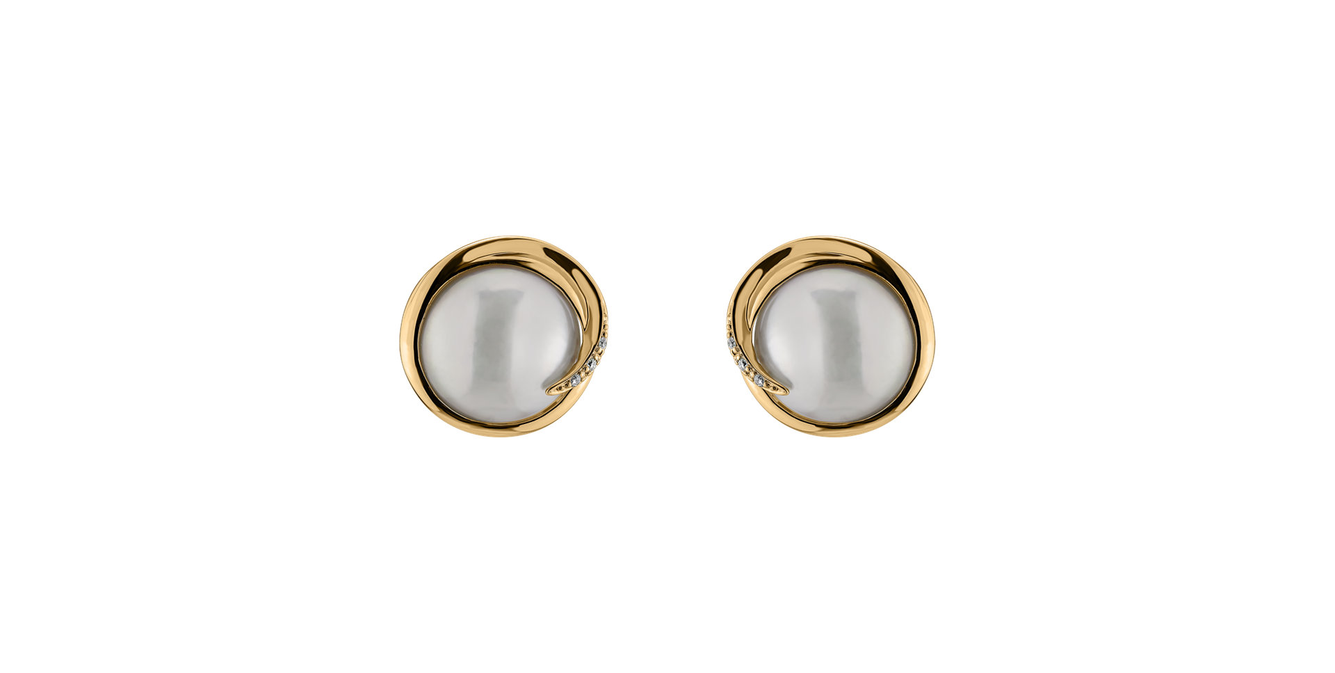 Diamond earrings with Pearl Lorena Waves