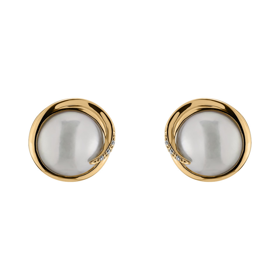 Diamond earrings with Pearl Lorena Waves