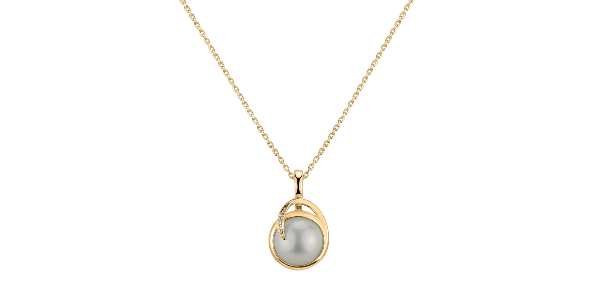 Diamond pendant with Pearl Astral Ocean
