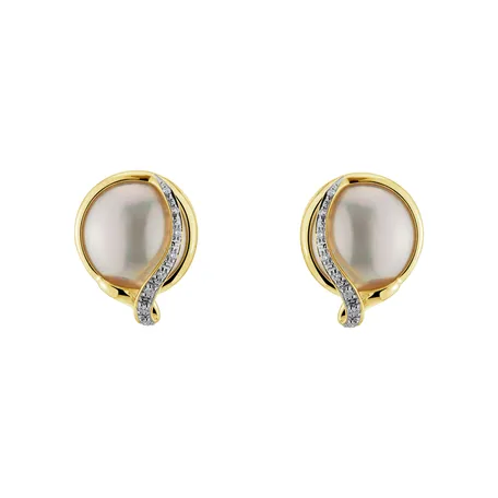 Diamond earrings with Pearl Pearly Eyes
