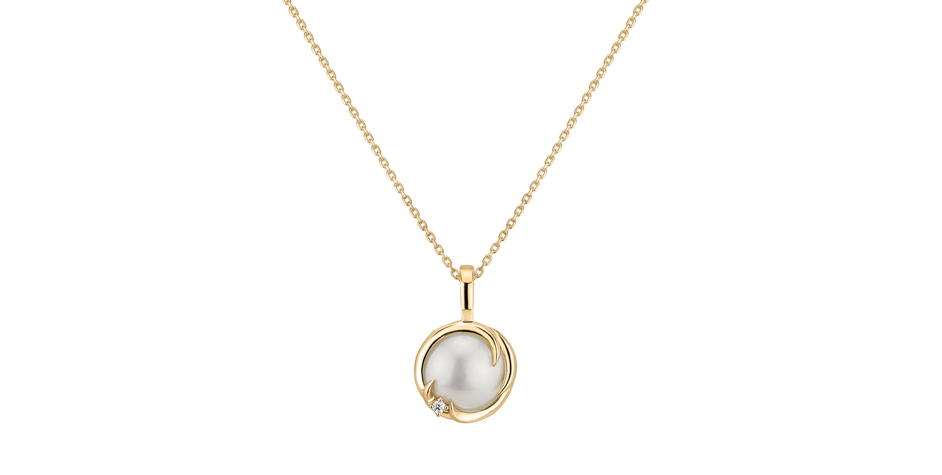 Diamond pendant with Pearl Sea Illusion