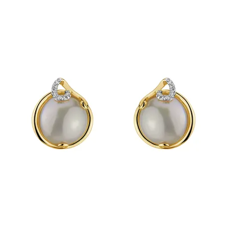 Diamond earrings with Pearl Sea of Attraction