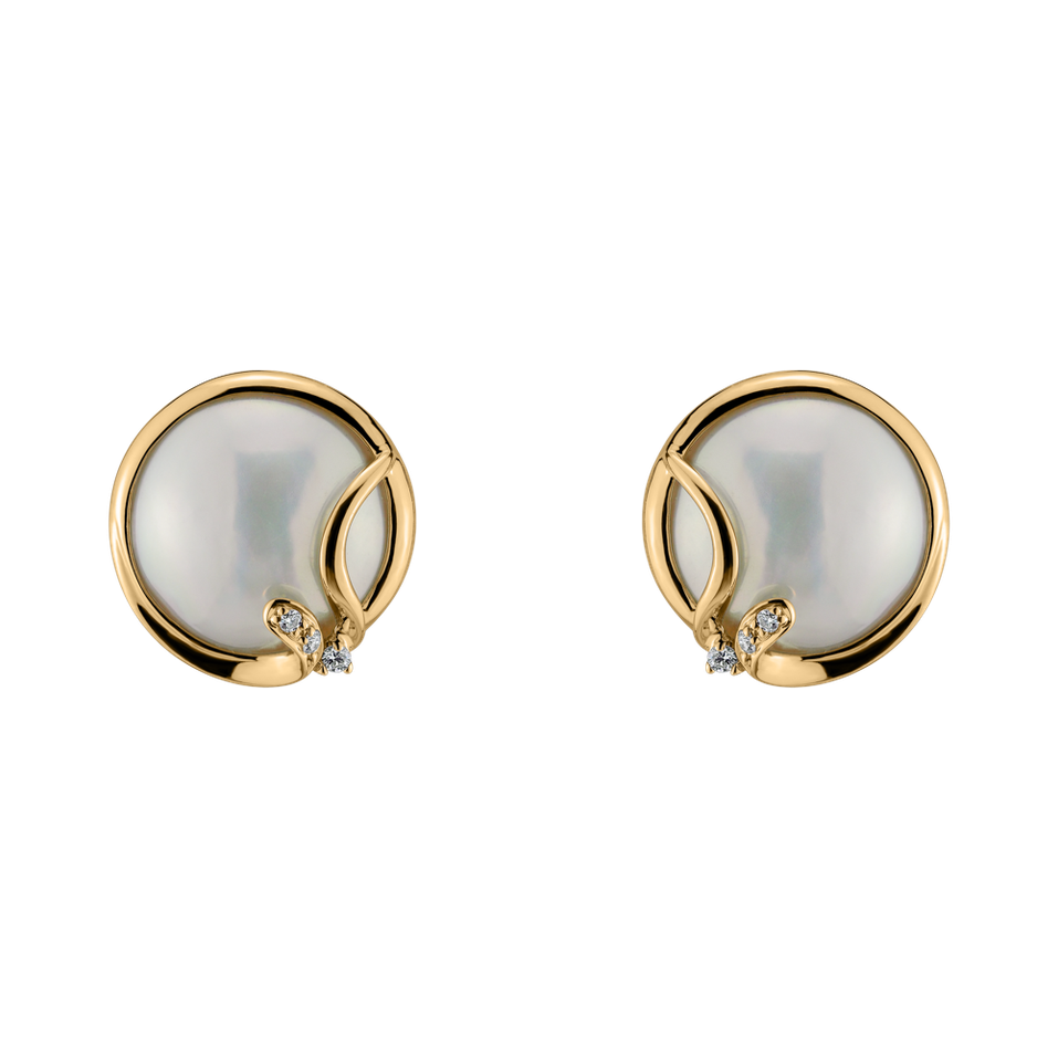Diamond earrings with Pearl Dazzling Ocean