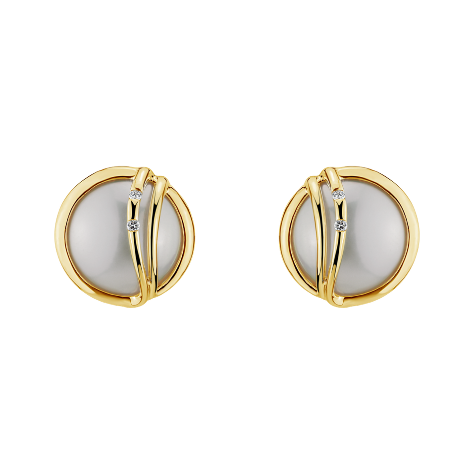 Diamond earrings with Pearl Lavish Sea