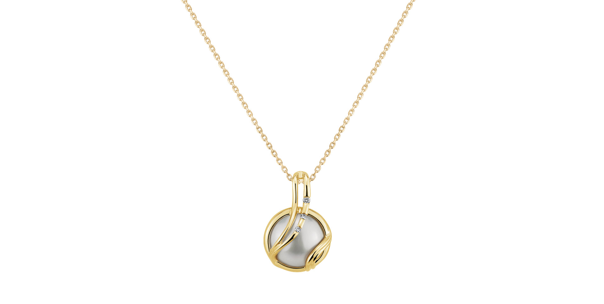 Diamond pendant with Pearl Treasure Shore