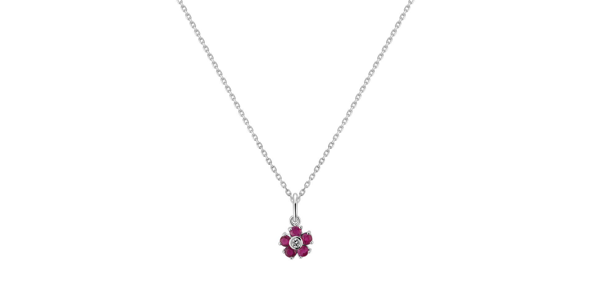 Children's Diamond pendant with Ruby Princess Daisy