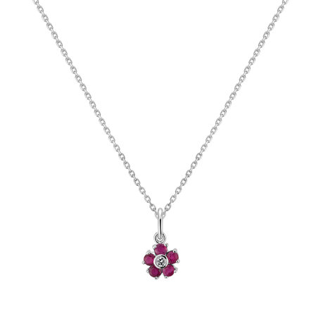 Children's Diamond pendant with Ruby Princess Daisy