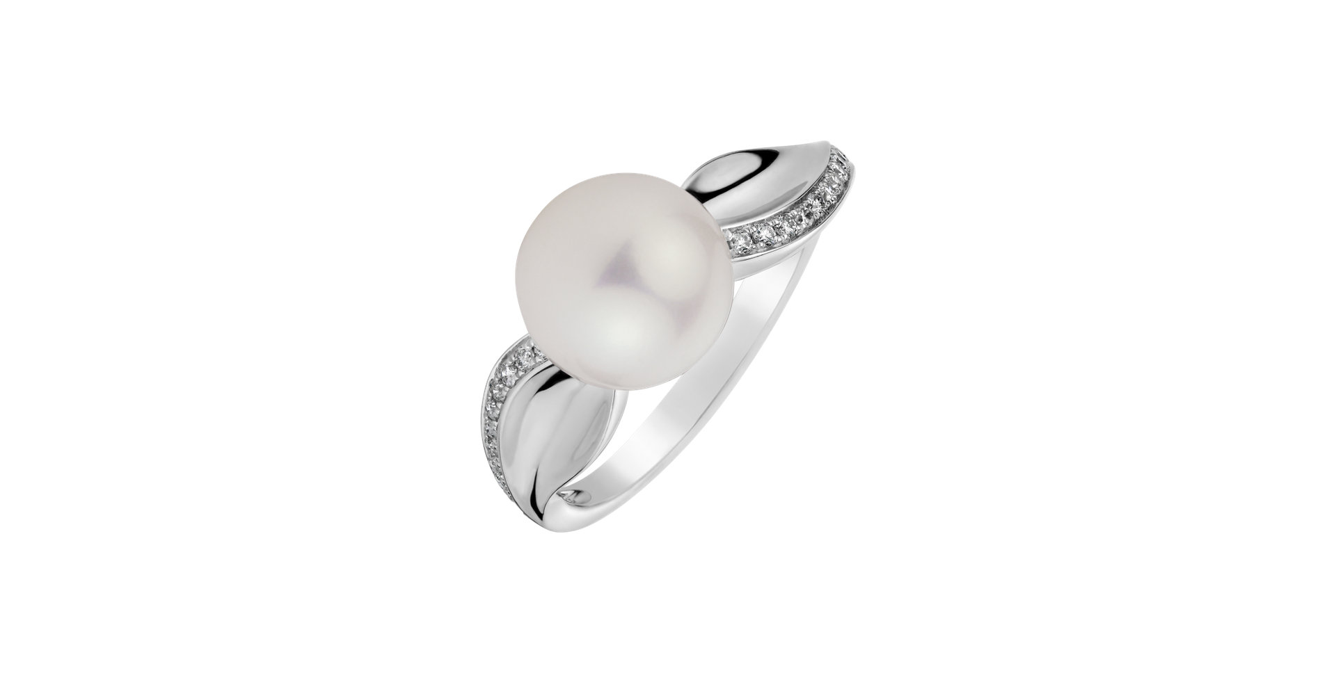 Diamond ring with Pearl Pacific Delight