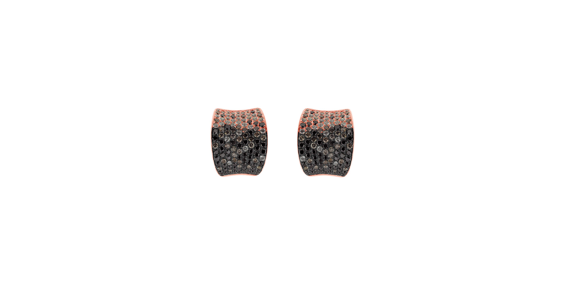 Earrings with white, brown and black diamonds Elidia