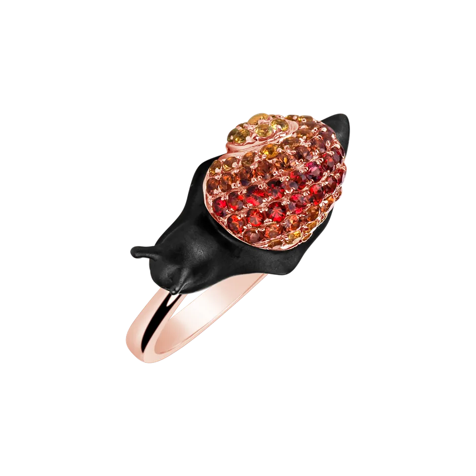 Ring with Sapphire Luxury Snail