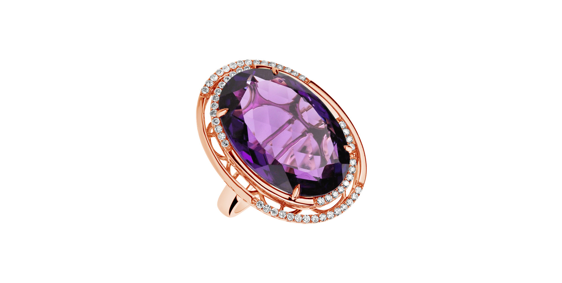 Diamond rings with Amethyst Chay