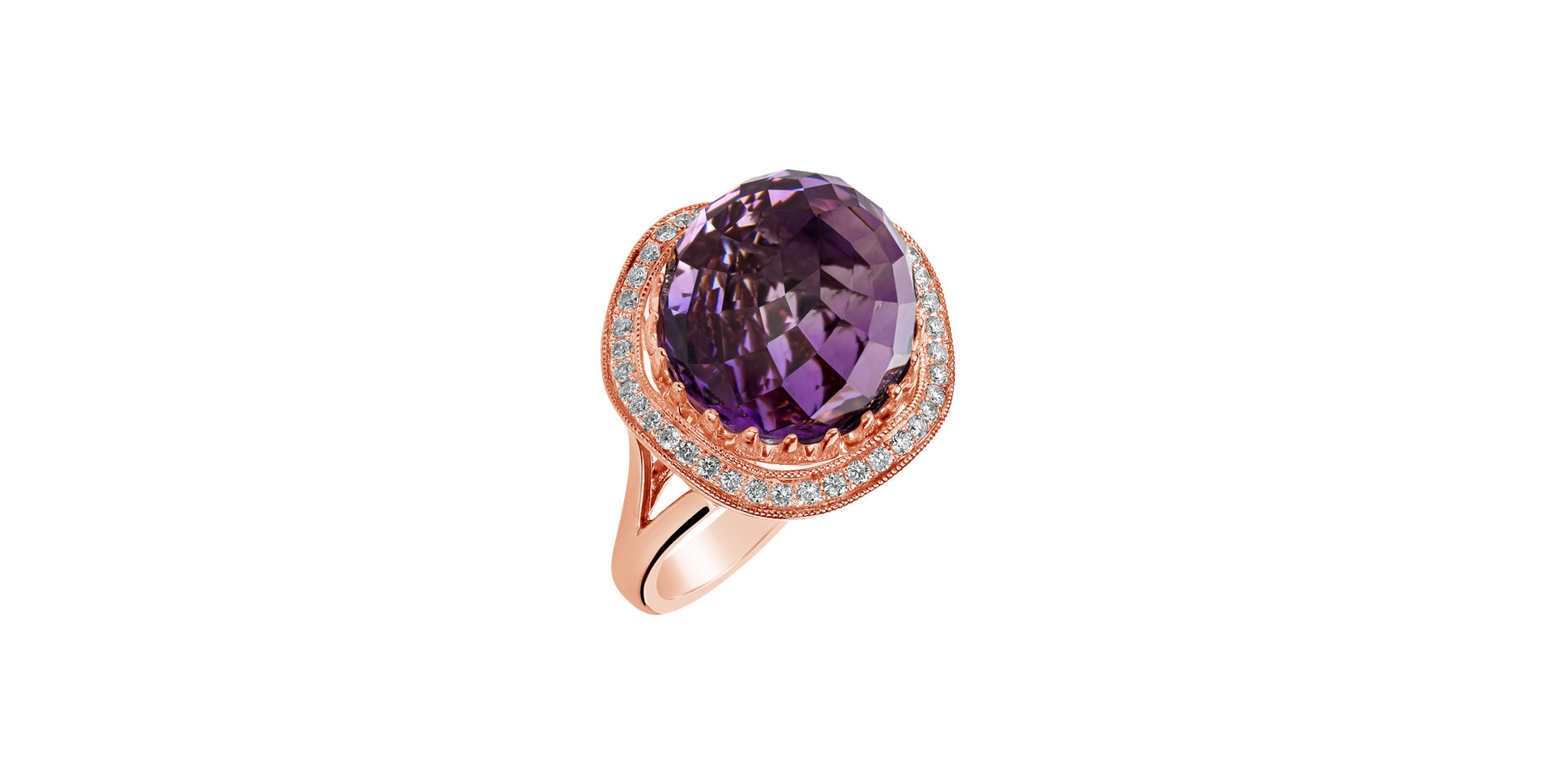 Diamond rings with Amethyst Paradise Island