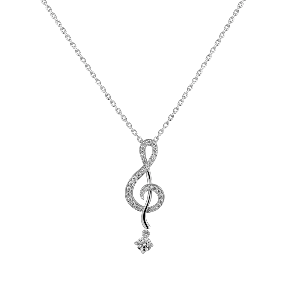 Diamond pendant Treble Clef