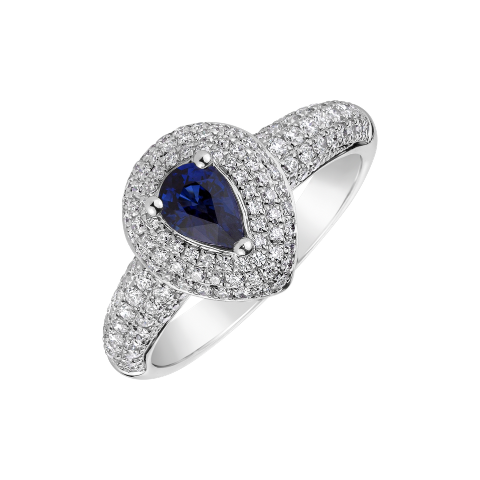 Diamond ring with Sapphire Margo