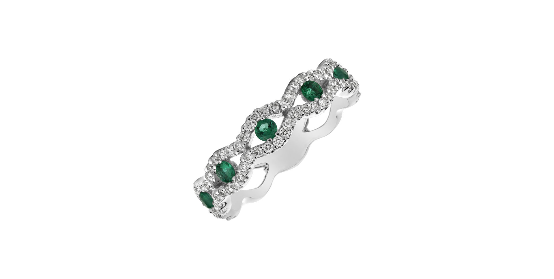 Diamond ring with Emerald Phoenix