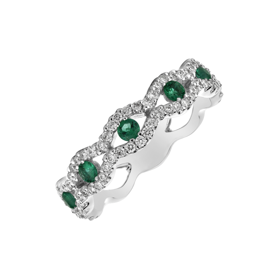 Diamond ring with Emerald Phoenix