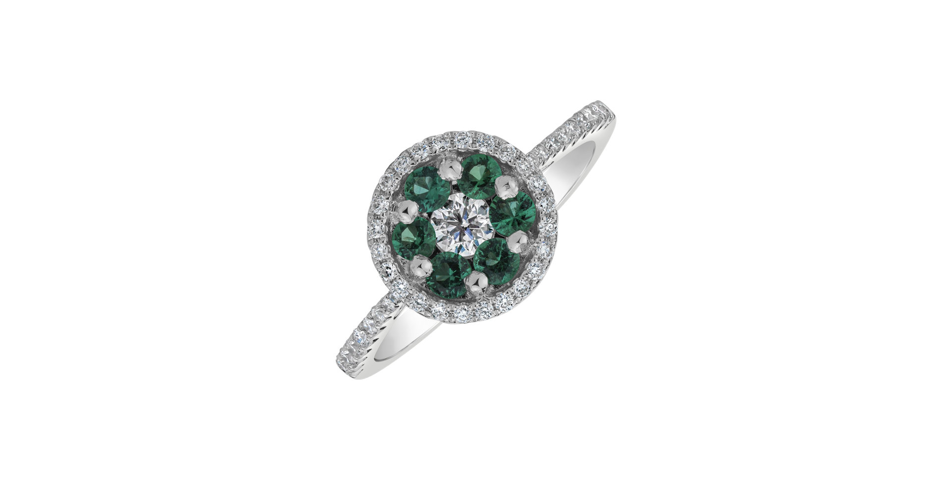 Diamond ring with Emerald Kiersten