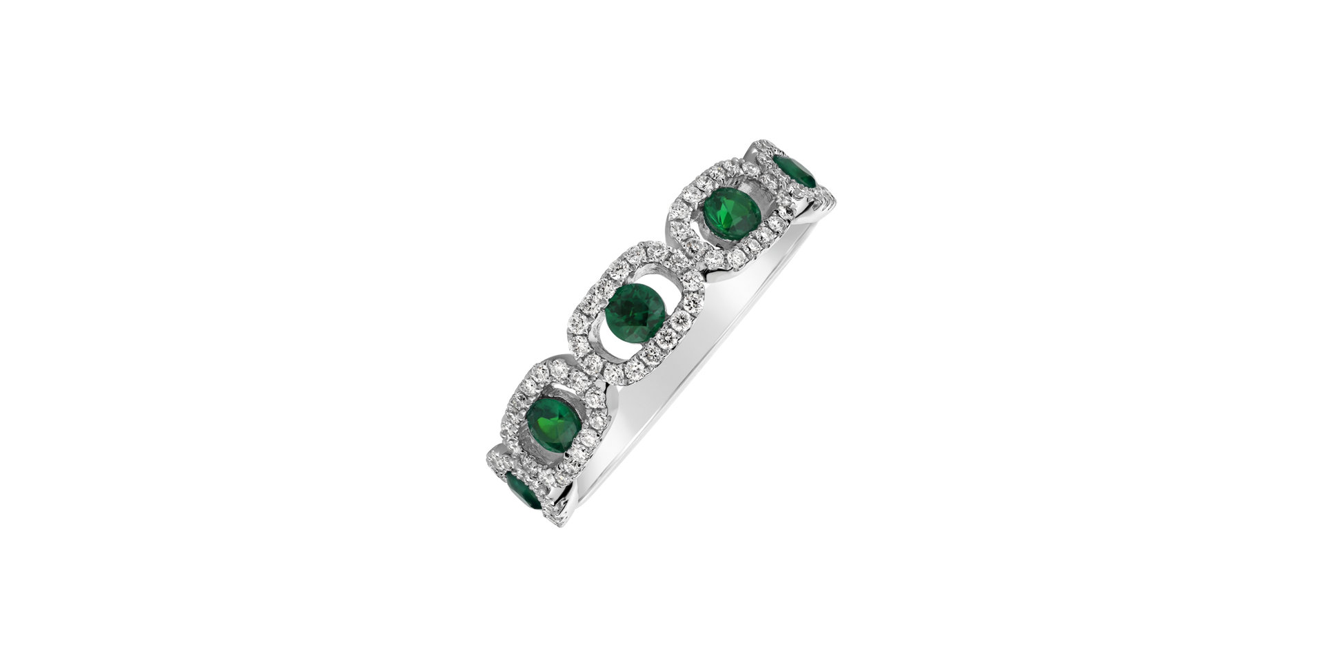 Diamond ring with Emerald Lexi