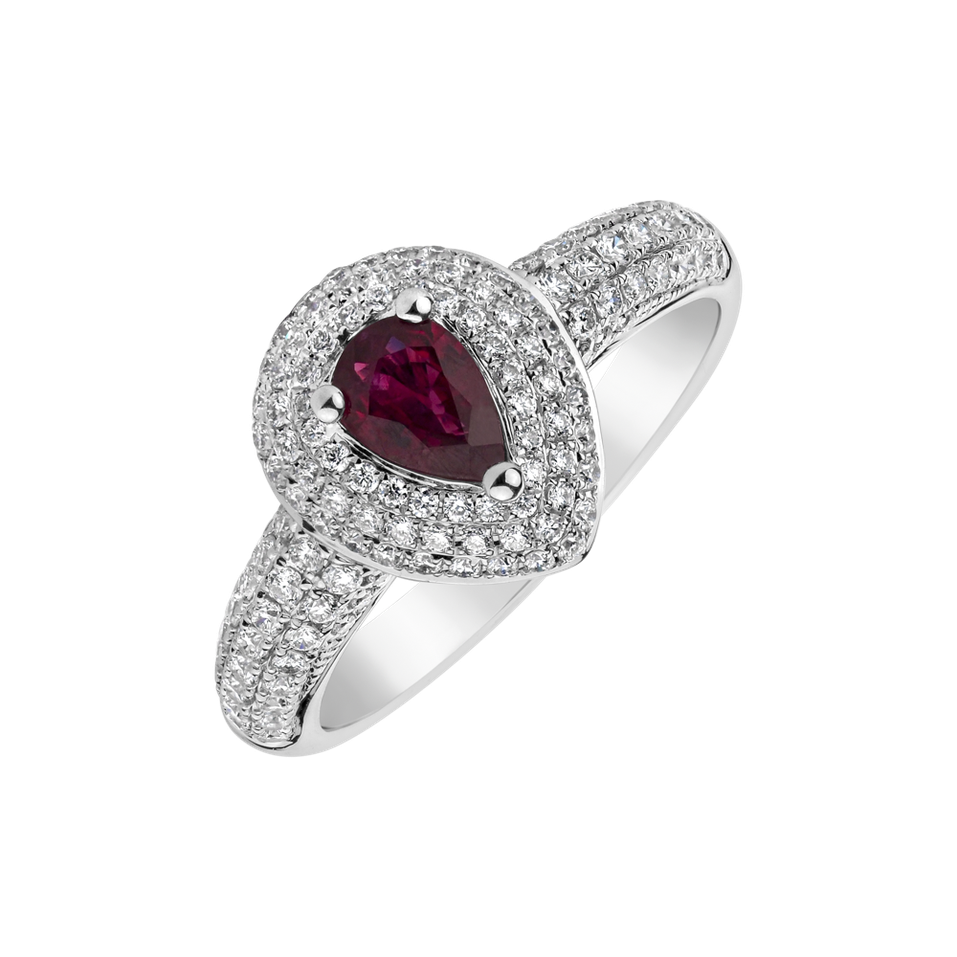 Diamond ring with Ruby Margo
