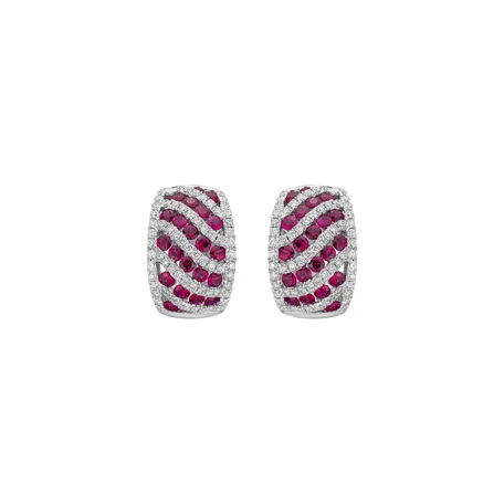Diamond earrings and Ruby Cassia