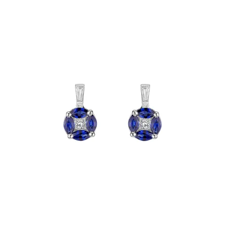 Diamond earrings and Sapphire Rio De Janeiro