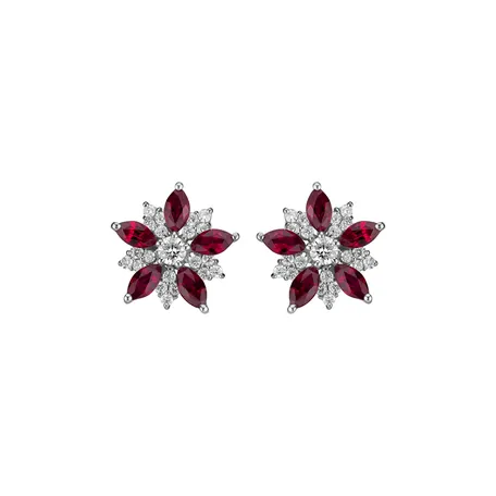 Diamond earrings and Ruby Star Passion