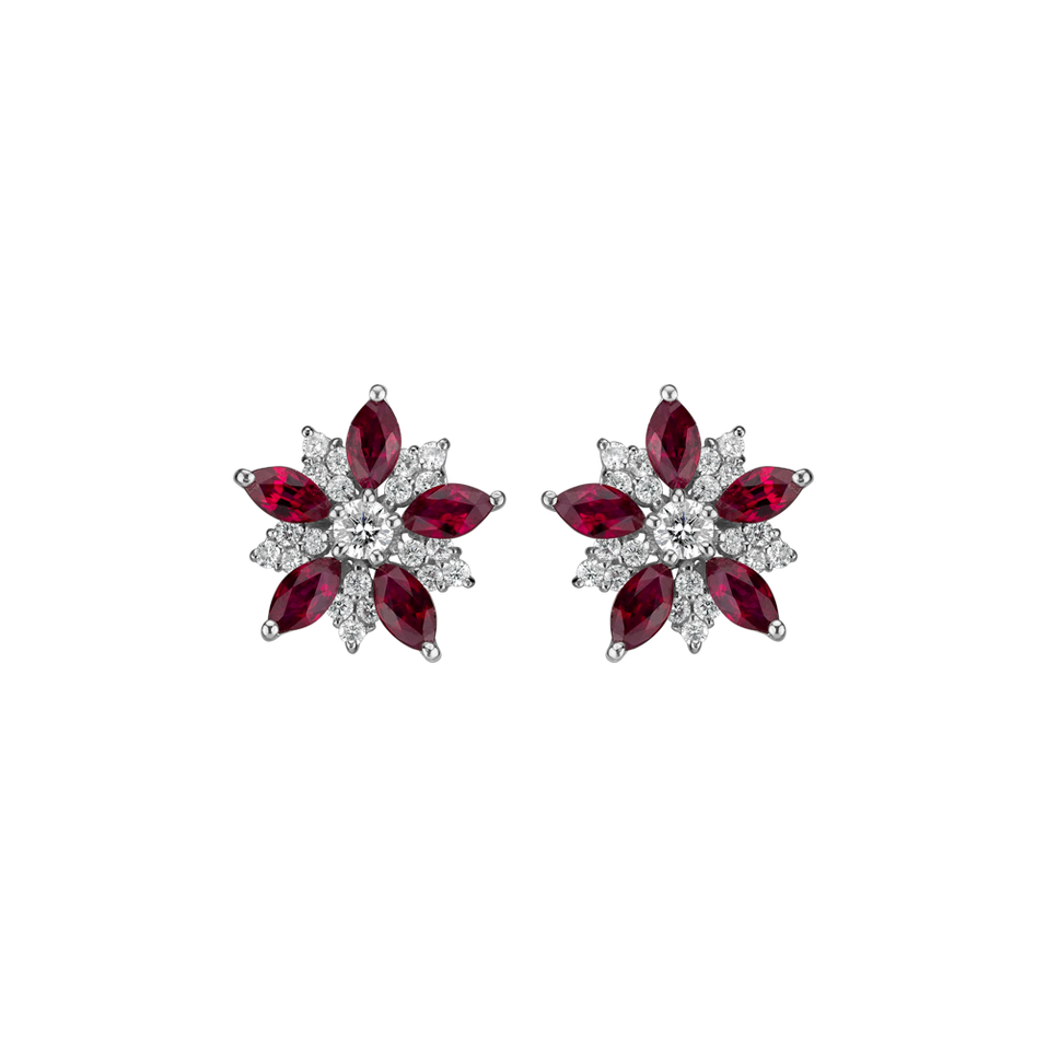 Diamond earrings and Ruby Star Passion