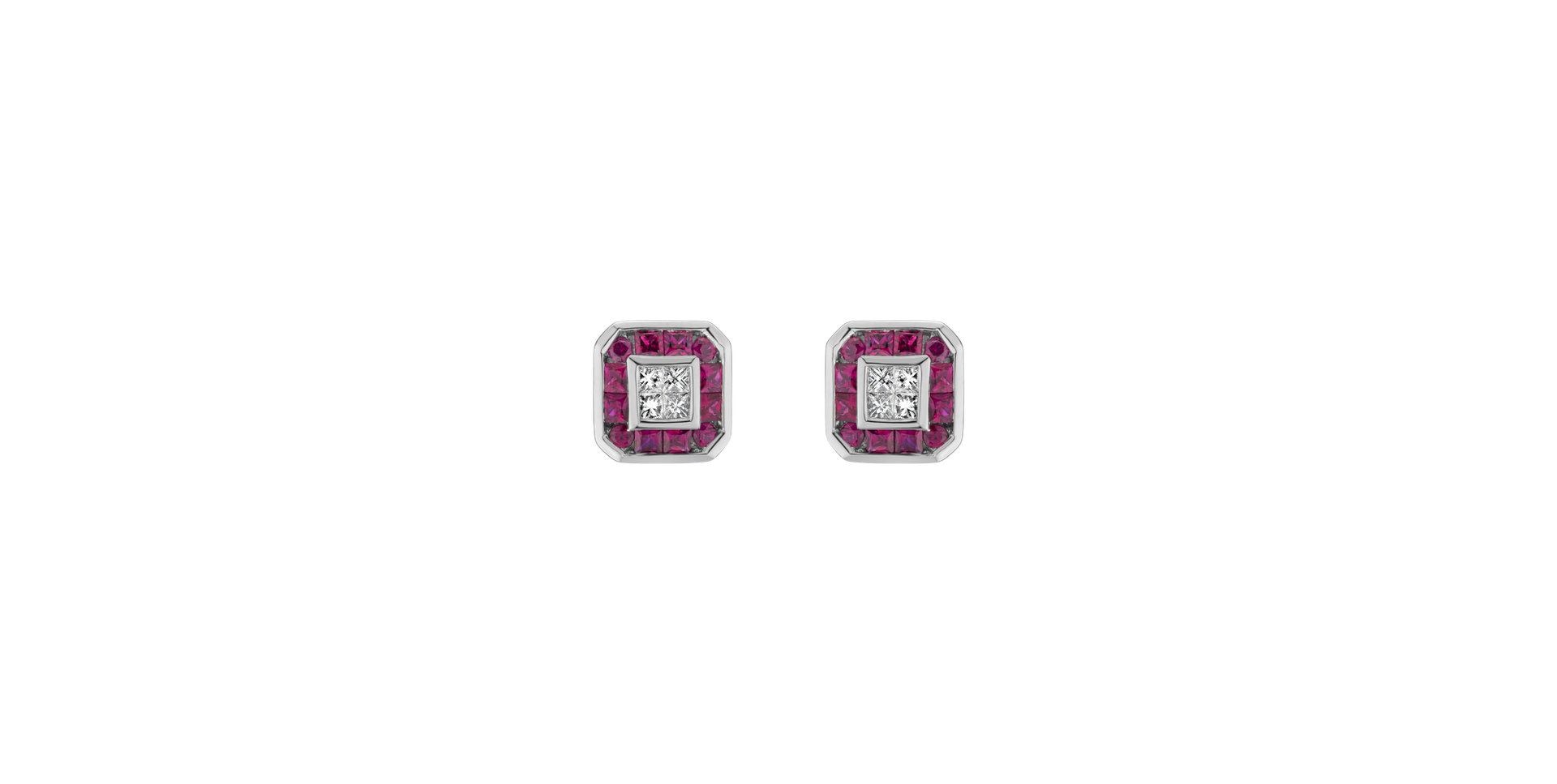 Diamond earrings and Ruby Dabria