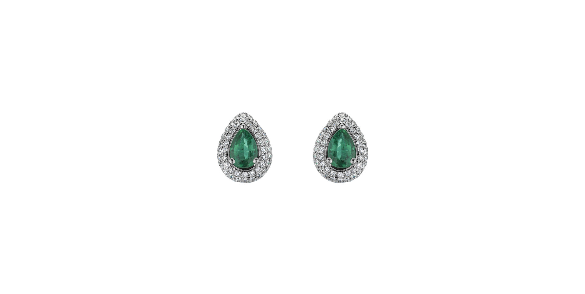 Diamond earrings with Emerald Dreamlike Fantasia