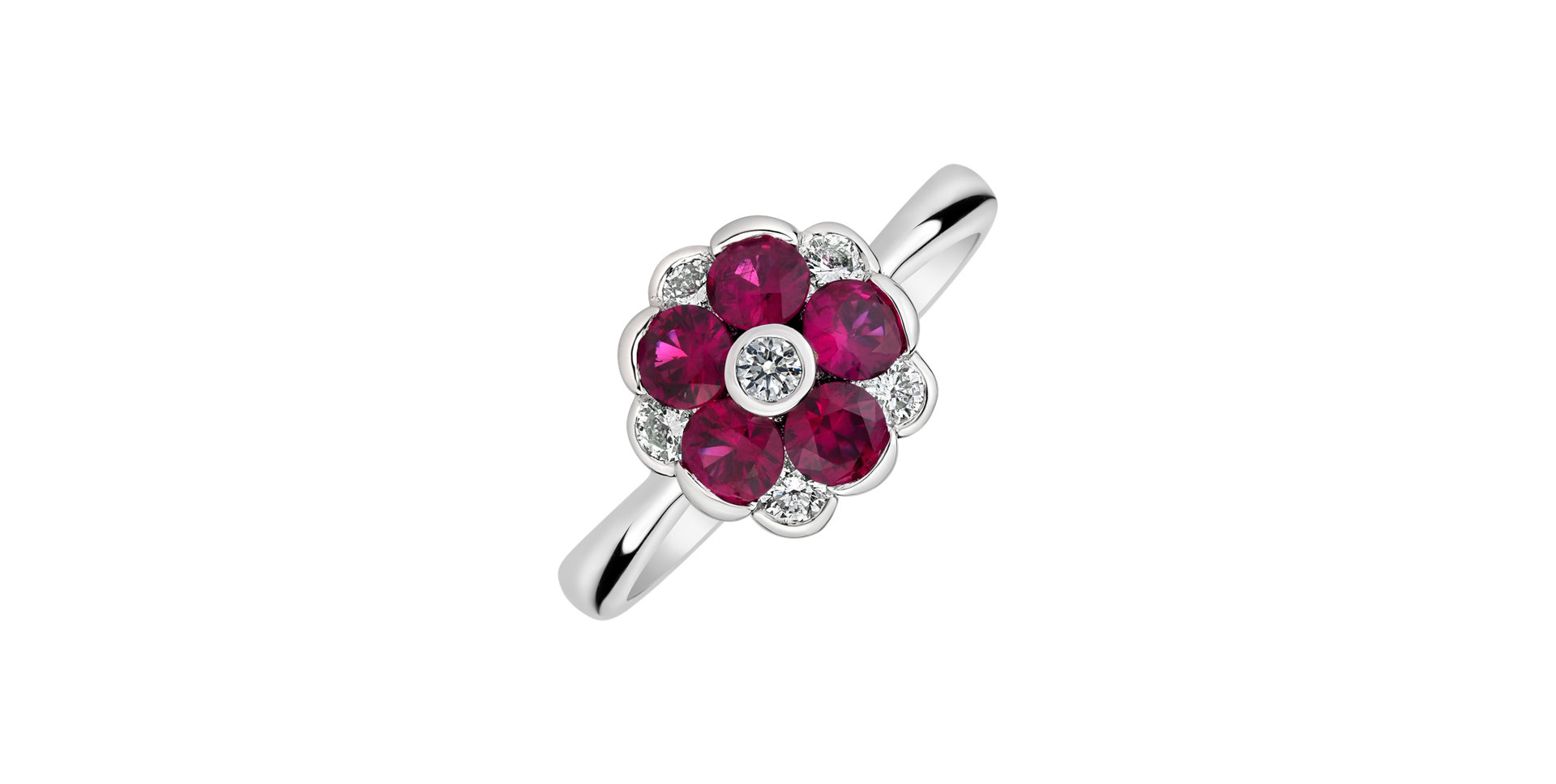 Diamond ring with Ruby Aviana
