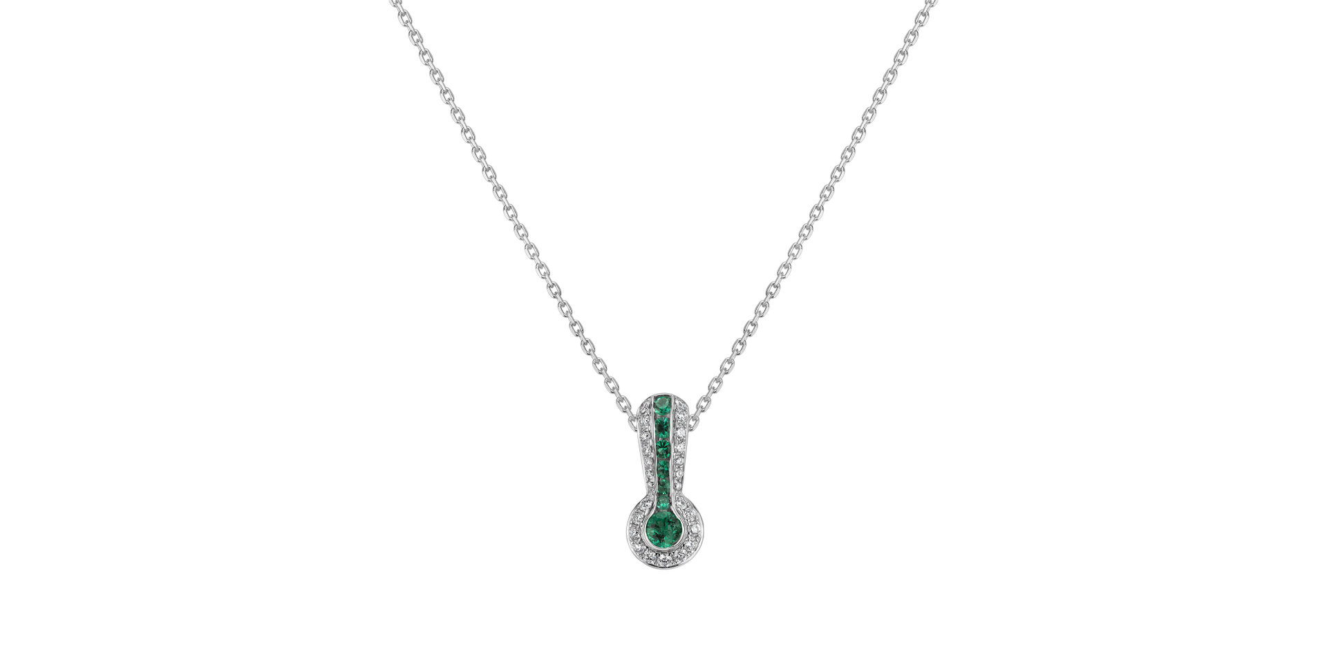 Diamond pendant with Emerald Delaney