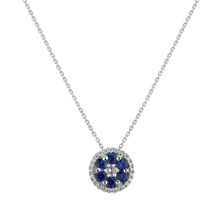 Diamond pendant with Sapphire Morwenna