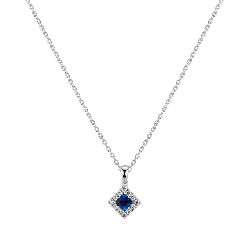 Diamond pendant with Sapphire Rhombus Of Love