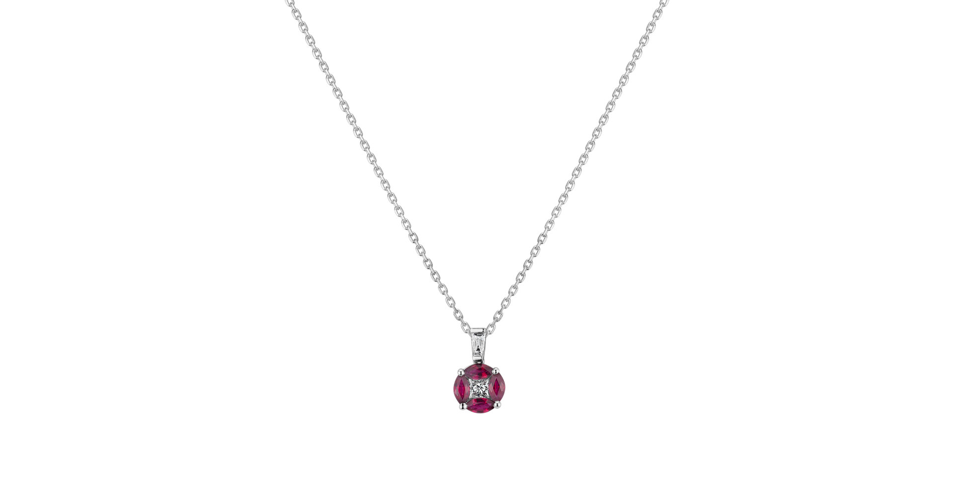 Diamond pendant with Ruby Reginetta di bellezza