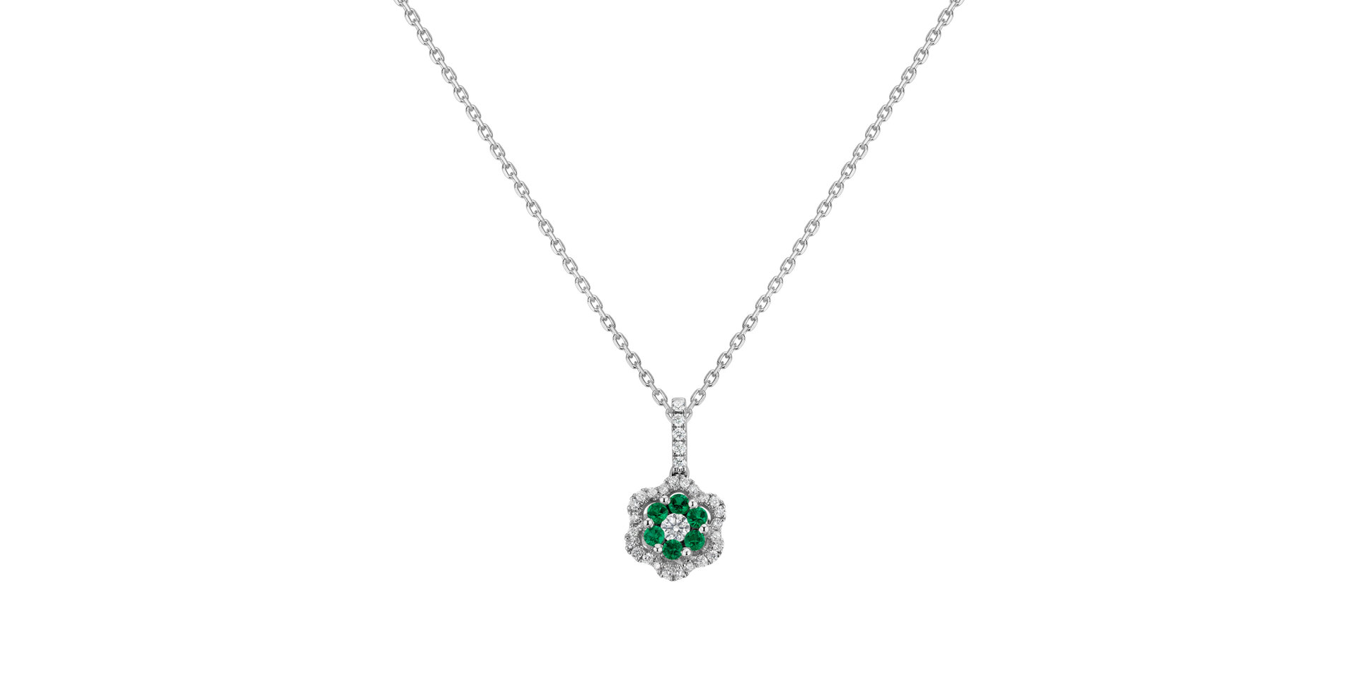 Diamond pendant with Emerald Izabella