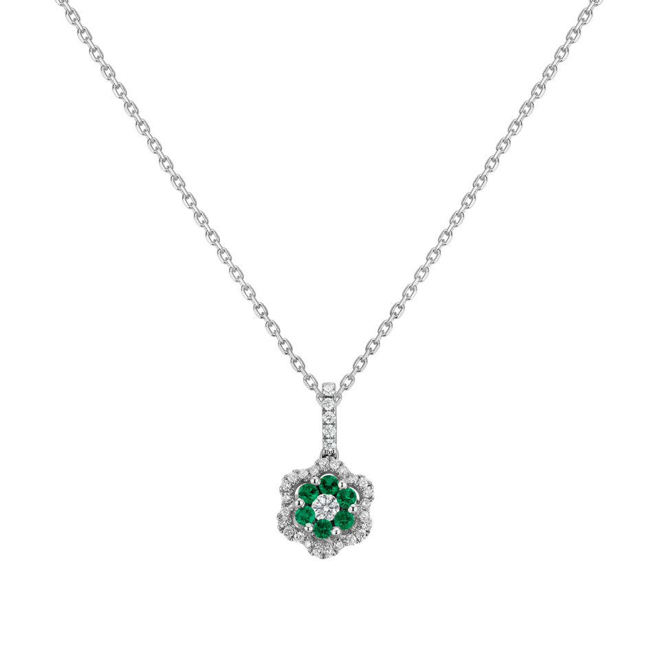 Diamond pendant with Emerald Izabella